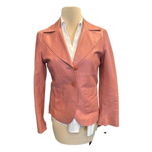2000's Blush pink soft genuine leather jacket -Small